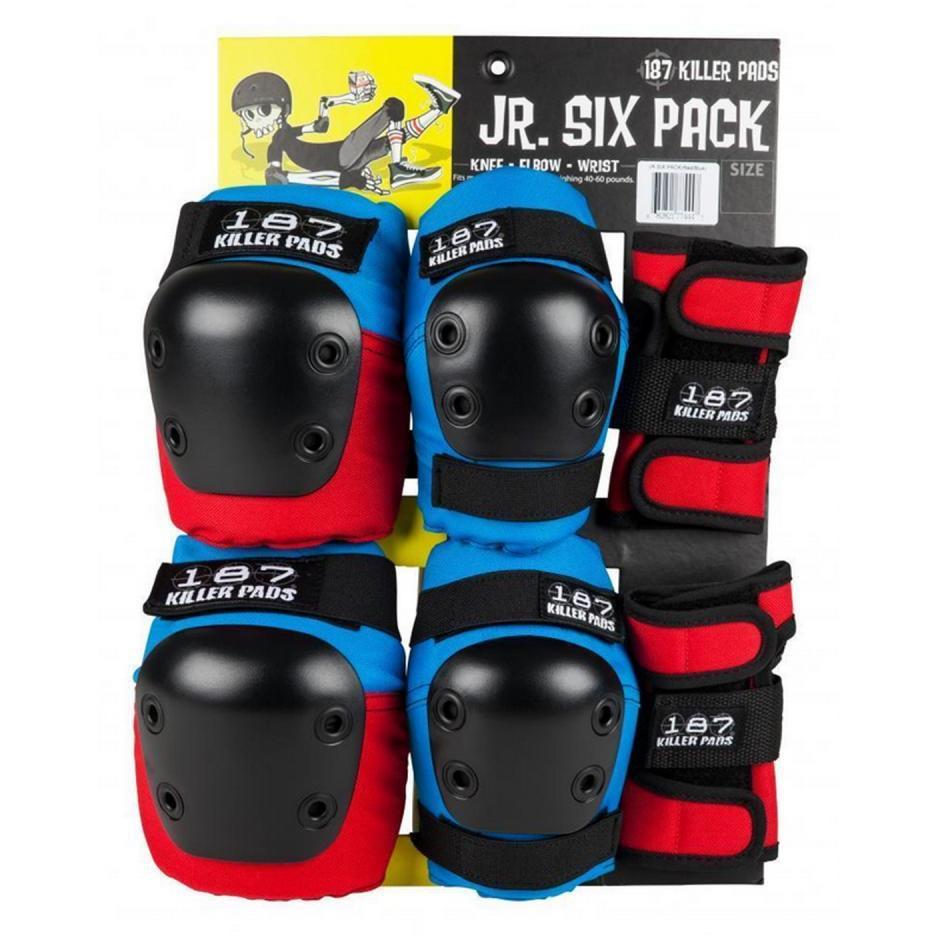 187 Killer Pads Jr. Beskyttelsessæt 6-Pack - Red/White/Blue