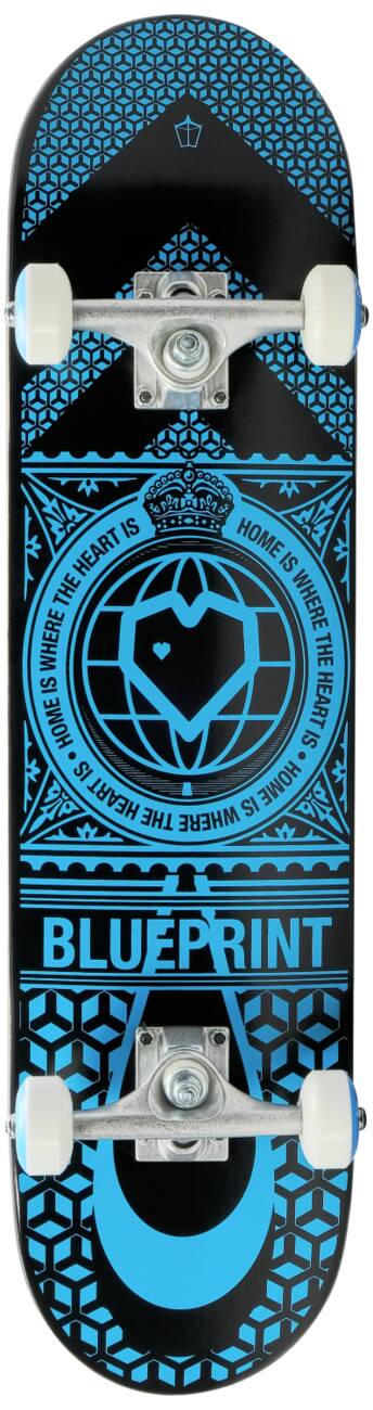 Blueprint Home Heart Skateboard Complets - Blue/Black