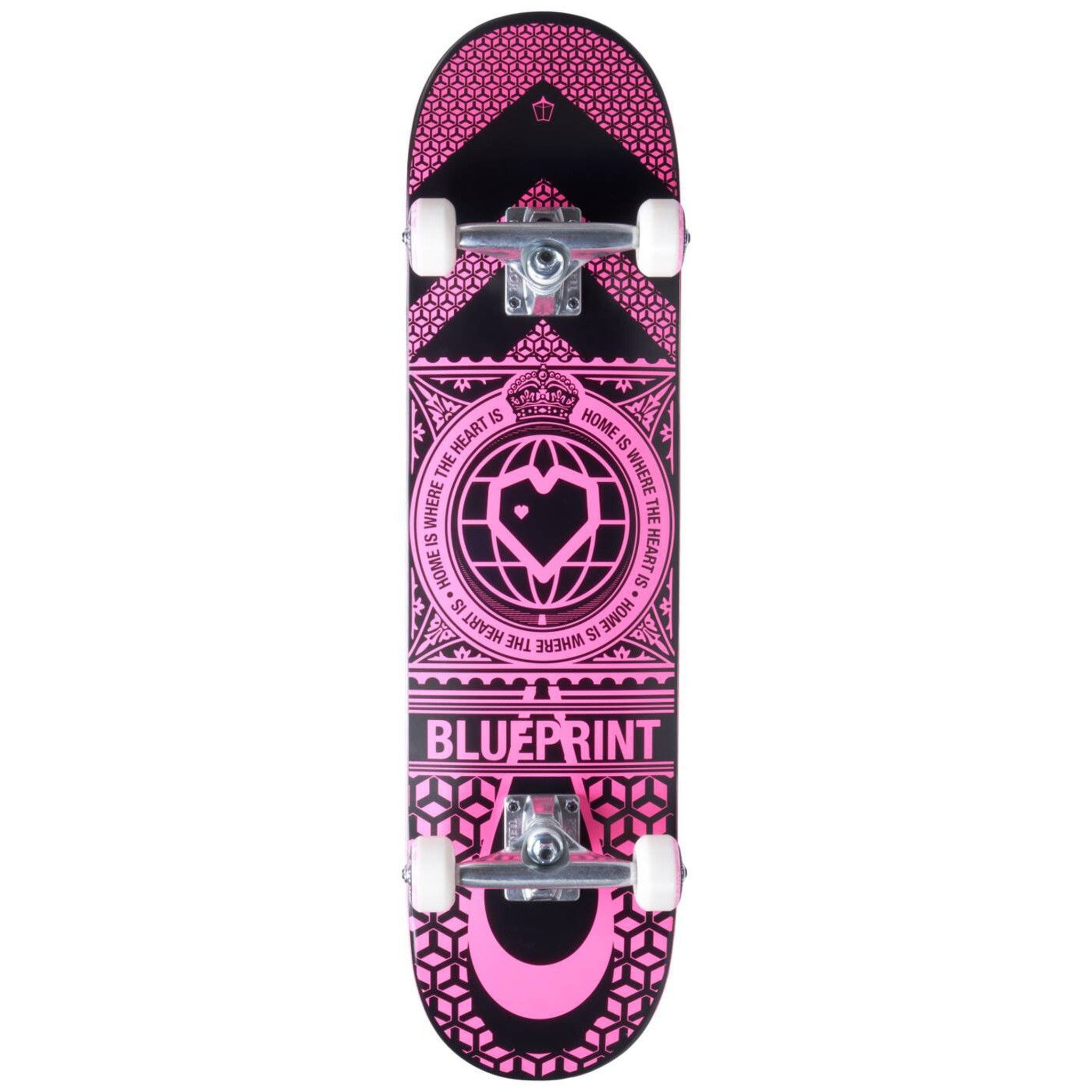 Blueprint Home Heart Komplet Skateboard - Black/Pink-ScootWorld.dk