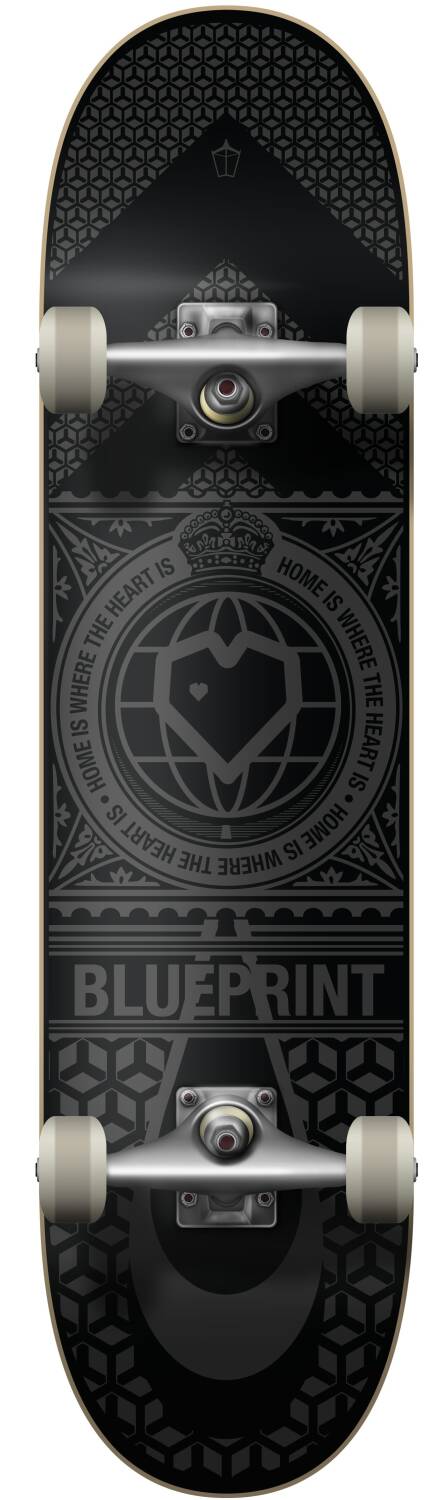 Blueprint Home Heart Skateboard Complets - Black/Grey