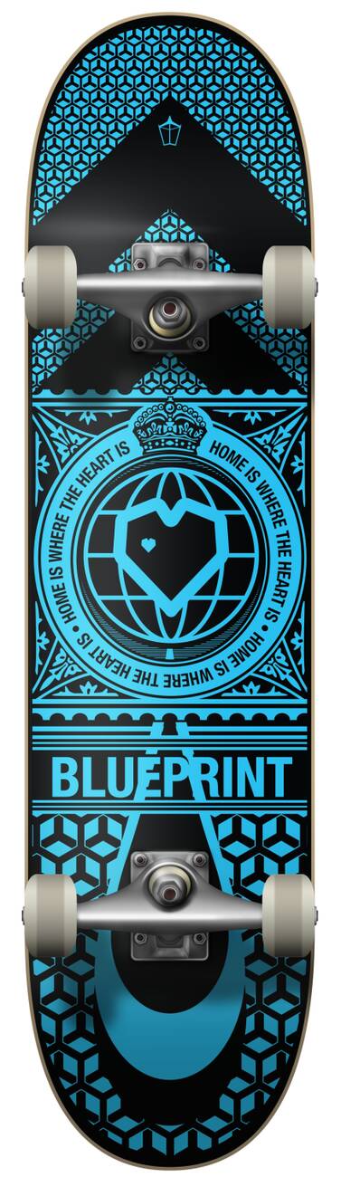 Blueprint Home Heart Skateboard Complets - Blue/Black