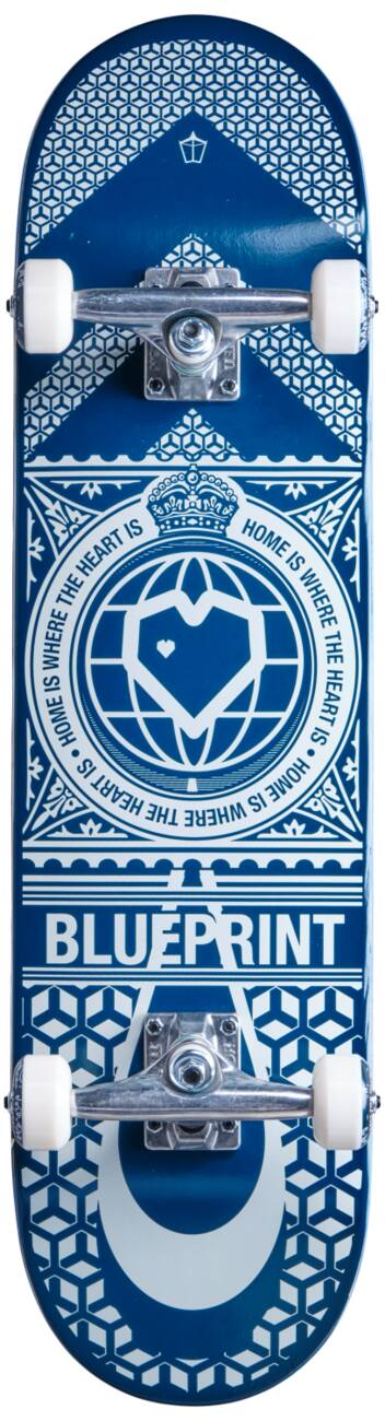 Blueprint Home Heart Skateboard Complets - Blue/White