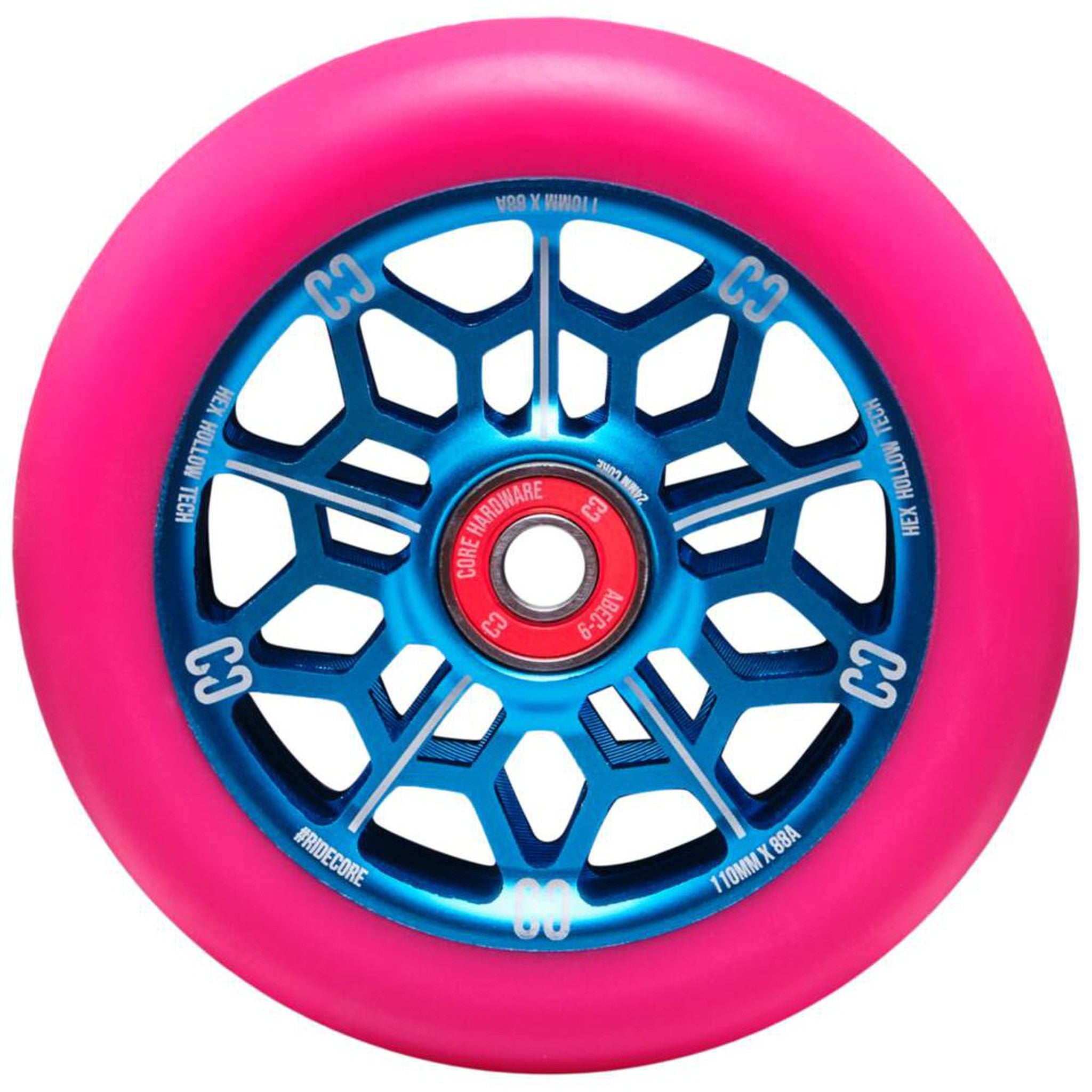 CORE Hex Hollow Hjul Til Løbehjul - Pink-ScootWorld.dk