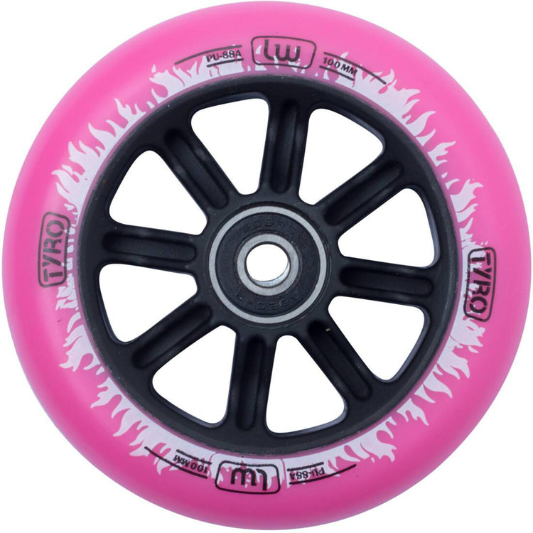 Longway Tyro Nylon Core Hjul Til Løbehjul - Pink/White Flame-ScootWorld.dk