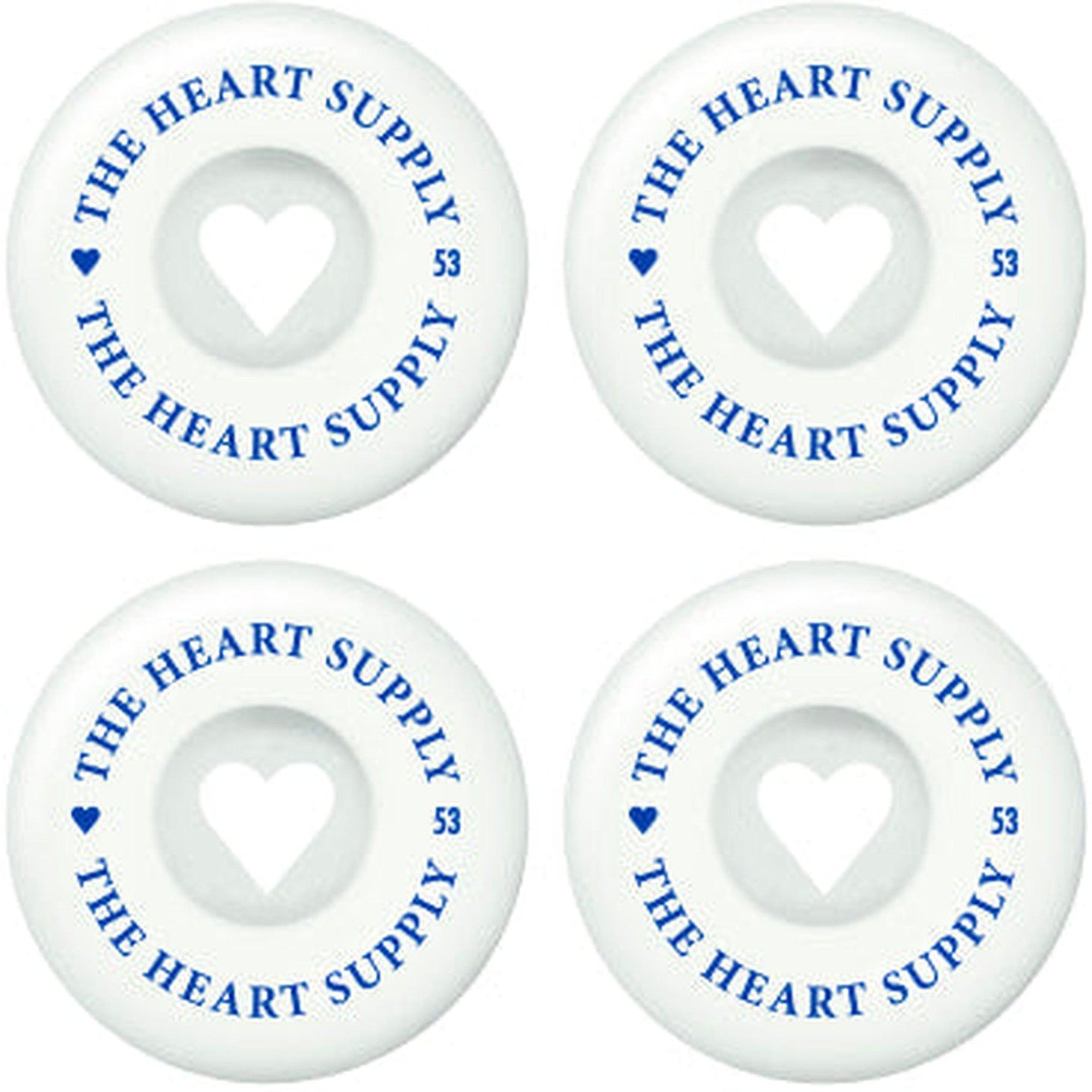 Heart Supply Clean Heart 99A Skateboard Hjul 4-Pak - White/Blue-ScootWorld.dk