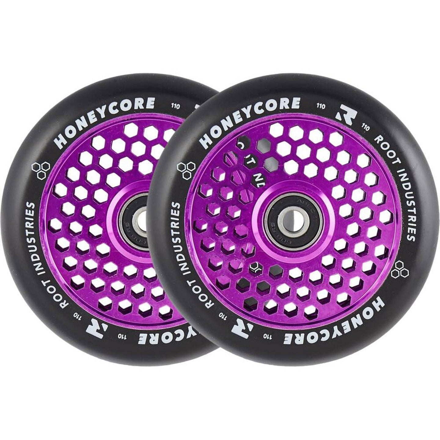 Root Honeycore 110mm Hjul Til Løbehjul 2-pak - Purple-ScootWorld.dk