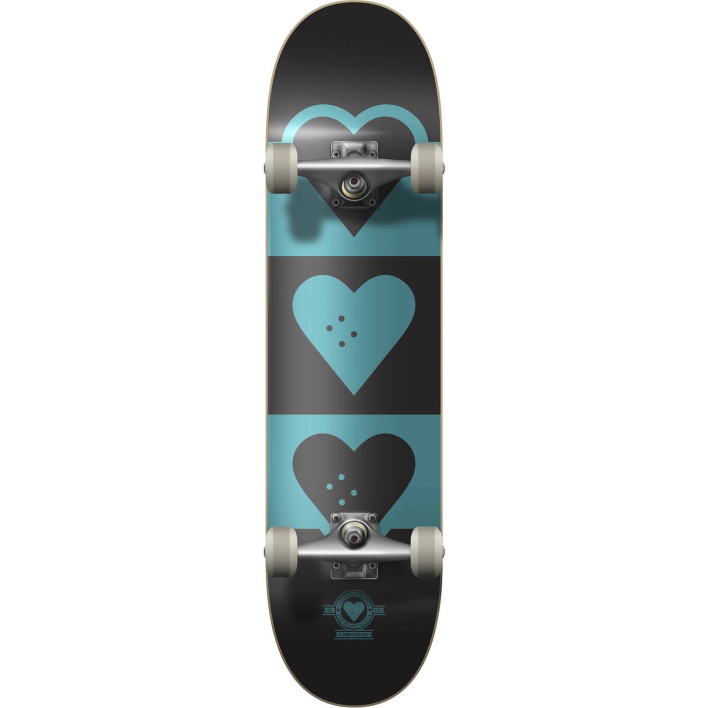 Heart Supply Quadron Logo Komplet Skateboard - Teal-ScootWorld.dk